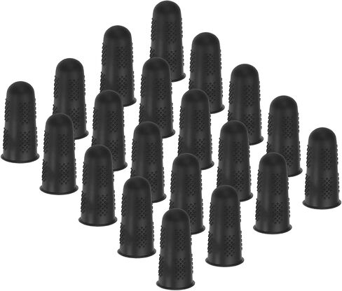 PATIKIL Finger Covers Cots, Black Silicone Finger Tips Protectors Gloves Anti-Slip Fingertip Caps Reusable for Sewing Gardening Dry Skin Finger Cracking, L, 10 Pcs in Saudi Arabia