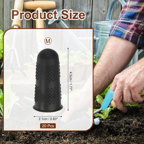 PATIKIL Finger Covers Cots, Black Silicone Finger Tips Protectors Gloves Anti-Slip Fingertip Caps Reusable for Sewing Gardening Dry Skin Finger Cracking, L, 10 Pcs in Saudi Arabia