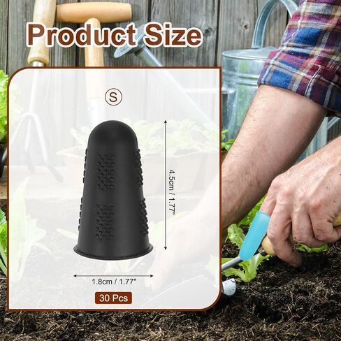PATIKIL Finger Covers Cots, Black Silicone Finger Tips Protectors Gloves Anti-Slip Fingertip Caps Reusable for Sewing Gardening Dry Skin Finger Cracking, L, 10 Pcs in Saudi Arabia
