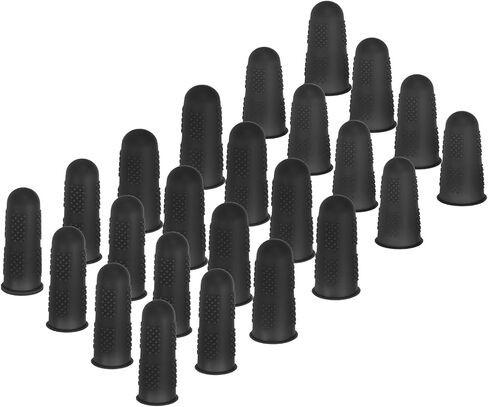 PATIKIL Finger Covers Cots, Black Silicone Finger Tips Protectors Gloves Anti-Slip Fingertip Caps Reusable for Sewing Gardening Dry Skin Finger Cracking, L, 10 Pcs in Saudi Arabia