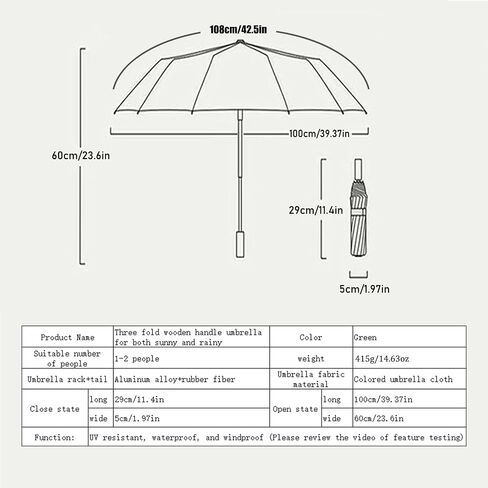 Folding umbrellas for rain and sun UPF 50+ UV Protection Windproof waterproofing and Strong Travel Essentials for Men Women 16 bones Wooden Handle pink umbrella for women in Saudi Arabia