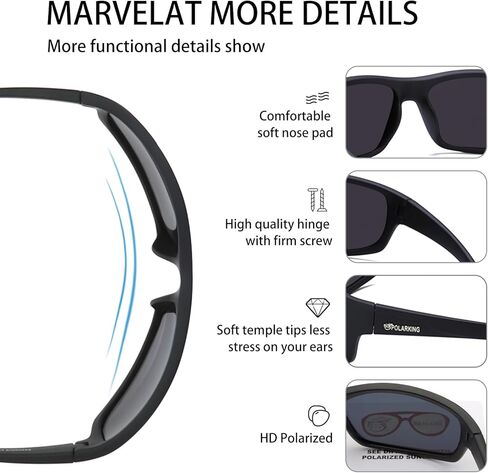 نظارة شمسية رياضية مستقطبة للرجال غير لامع تنتهي نظارات الشمس مرآة العدسة الأشعة فوق البنفسجية. in Kuwait