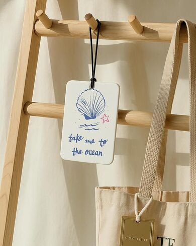 Blue Preppy Beach Car Air Freshener 4 Pcs, Coastal Preppy Beach Seashell Matchbox Bikini Hanging Air Freshener for Cars Closet Drawer Books, Blue Girly Car Accessories Mirror Decor for Women in Kuwait