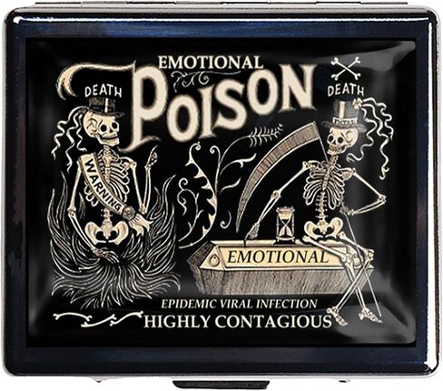 7 Days Chromed Shiny Silver Pill Organizer with Mirror Inside Has 8 Separate Compartments Rectangle Cute Travel Pill Organizer for Purse 7 Days (A Flock of Skeletons) in Saudi Arabia