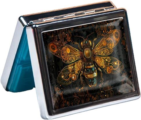 7 Days Chromed Shiny Silver Pill Organizer with Mirror Inside Has 8 Separate Compartments Rectangle Cute Travel Pill Organizer for Purse 7 Days (A Flock of Skeletons) in Saudi Arabia