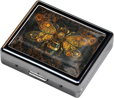 7 Days Chromed Shiny Silver Pill Organizer with Mirror Inside Has 8 Separate Compartments Rectangle Cute Travel Pill Organizer for Purse 7 Days (A Flock of Skeletons) in Saudi Arabia