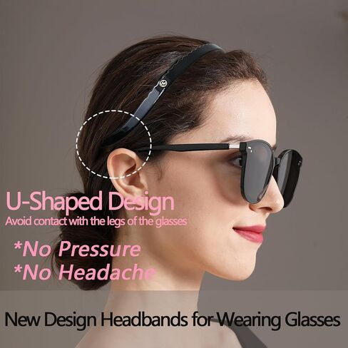 Headband Designed for Eyewear,Flex No Pressure Comfortable Hair Band Fashion Acetate Headbands for Womens Sisters Girls Gifts-Amber in Saudi Arabia