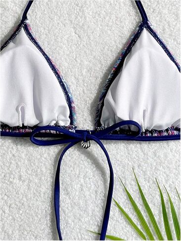 SOLY HUX Women's Bikini Top Allover Printed Halter Triangle Swimsuit Tops Bathing Suit in Kuwait