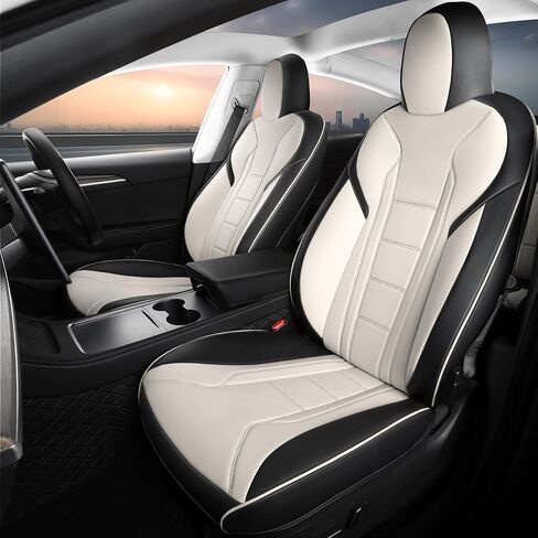 غطاء مقعد مخصص لـ Freesoo لـ Tesla Model 3 2017-2023 ، غطاء مقعد السيارة من جلد فو ، إكسسوارات حامية مقعد تلقائية كاملة in Kuwait