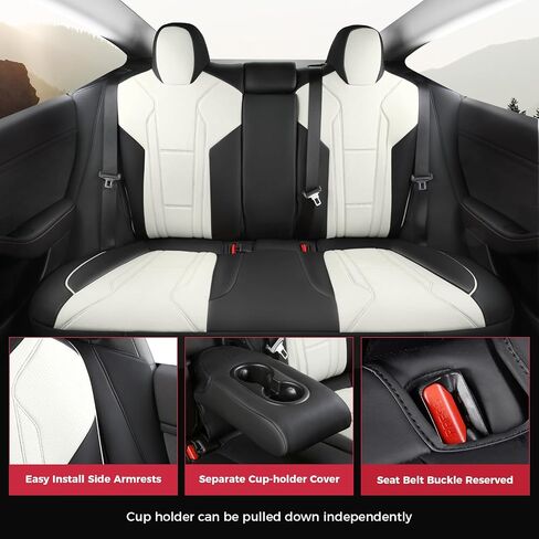 غطاء مقعد مخصص لـ Freesoo لـ Tesla Model 3 2017-2023 ، غطاء مقعد السيارة من جلد فو ، إكسسوارات حامية مقعد تلقائية كاملة in Kuwait