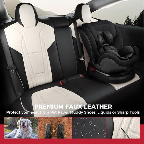 غطاء مقعد مخصص لـ Freesoo لـ Tesla Model 3 2017-2023 ، غطاء مقعد السيارة من جلد فو ، إكسسوارات حامية مقعد تلقائية كاملة in Kuwait