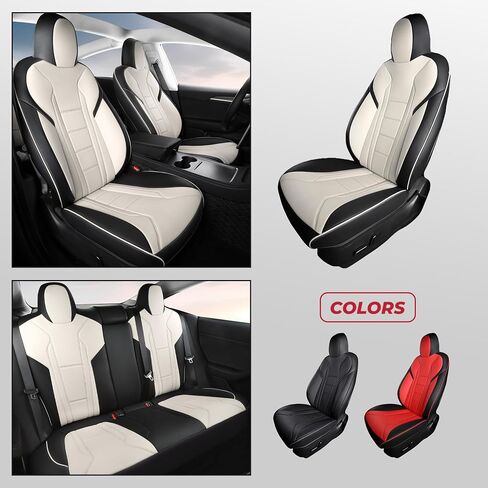 غطاء مقعد مخصص لـ Freesoo لـ Tesla Model 3 2017-2023 ، غطاء مقعد السيارة من جلد فو ، إكسسوارات حامية مقعد تلقائية كاملة in Kuwait