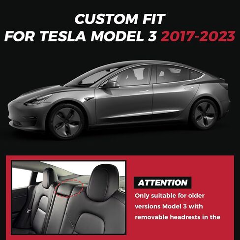 غطاء مقعد مخصص لـ Freesoo لـ Tesla Model 3 2017-2023 ، غطاء مقعد السيارة من جلد فو ، إكسسوارات حامية مقعد تلقائية كاملة in Kuwait
