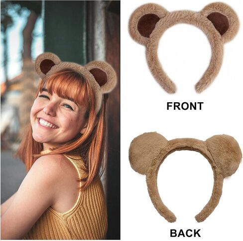 YOWOCAL Bear Ears Headband Animal Ears Hair Hoops Hair Accessories Cosplay Costume for Christmas Halloween Party in Saudi Arabia