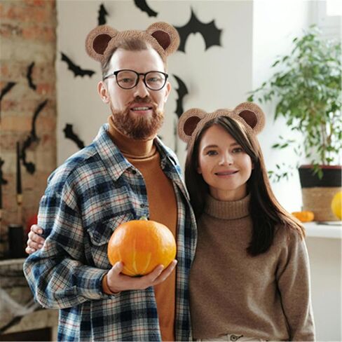 YOWOCAL Bear Ears Headband Animal Ears Hair Hoops Hair Accessories Cosplay Costume for Christmas Halloween Party in Saudi Arabia