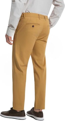 Khaki Pants for Short Men 27" Straight Slim Fit Men’s Dress Chinos Pants Stretch Smart Casual Trousers in Kuwait