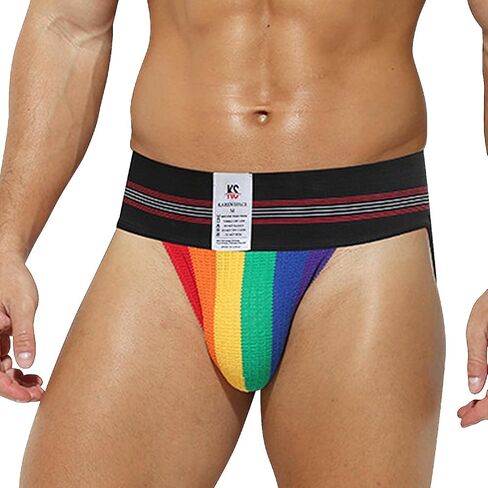 ملخصات Mens Rainbow Sissy Thongs ملابس داخلية Sxey jockstraps in Kuwait