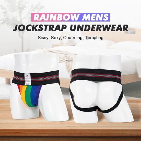ملخصات Mens Rainbow Sissy Thongs ملابس داخلية Sxey jockstraps in Kuwait