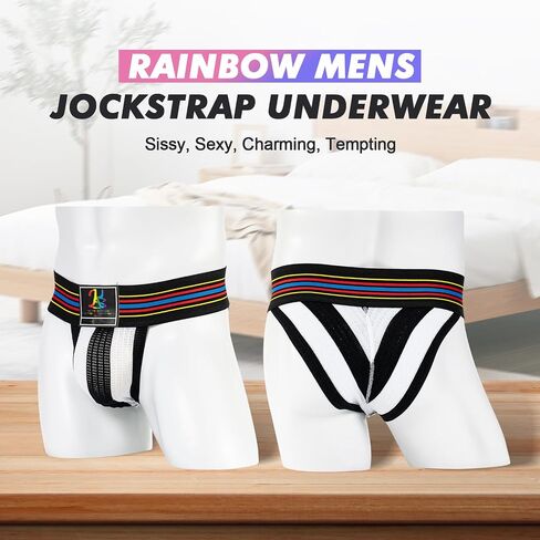 ملخصات Mens Rainbow Sissy Thongs ملابس داخلية Sxey jockstraps in Kuwait