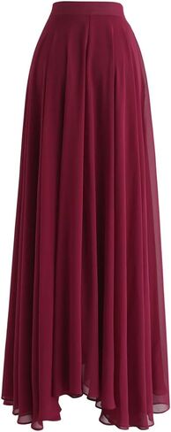 CHICWISH Women's Timeless Favorite Chiffon Maxi Prom Party Skirt in Saudi Arabia