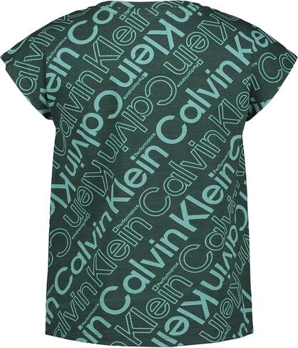Calvin Klein Girls Short Sleeve Performance T-Shirt, Crew-Neck Neckline & Logo Detailing, S21 Foil White, S7 in Saudi Arabia