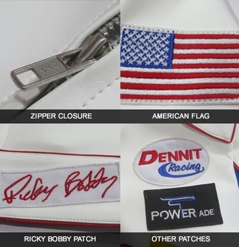 Xtreem Leather Men's Ricky Bobby Racing White Faux Leather Jacket in Saudi Arabia