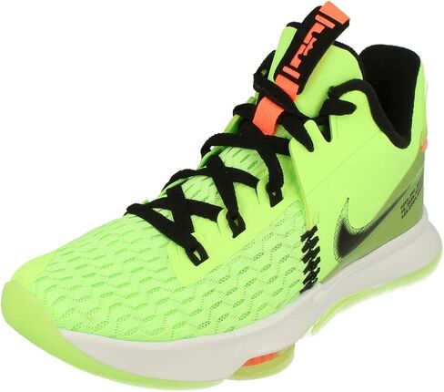 Nike Men's Lebron Witness 5 Basketball Shoes Lime Glow/Bright Mango/White/Black CQ9380-300 (Numeric_10) in Saudi Arabia