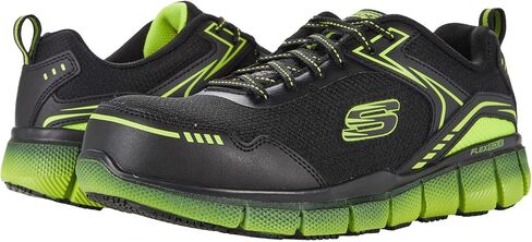 Skechers mens Athletic Work Style Construction Shoe, Black- Lime, 7 US in Saudi Arabia