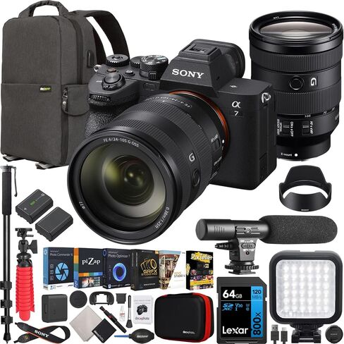 Sony a7 IV Full Frame Mirrorless Camera Body with FE 12-24mm F2.8 GM G Master Lens ILCE-7M4/B + SEL1224GM Bundle with Deco Gear Photography Backpack + Monopod + Extra Battery, LED and Kit Accessories in Saudi Arabia