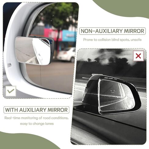 2PCS Blind Spot Mirror, Fan Shaped HD Glass Frameless Convex Rear View Mirror, 360 Degree Adjustable Wide Angle Side Rear View Mirror for Cars SUVs Motorcycles Trucks in Saudi Arabia
