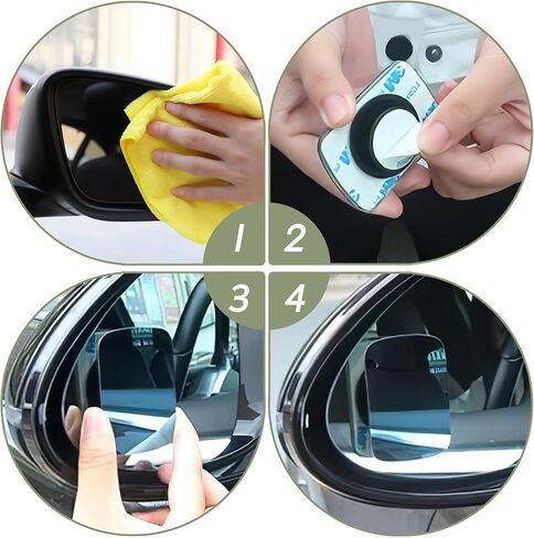 2PCS Blind Spot Mirror, Fan Shaped HD Glass Frameless Convex Rear View Mirror, 360 Degree Adjustable Wide Angle Side Rear View Mirror for Cars SUVs Motorcycles Trucks in Saudi Arabia