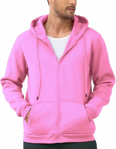 JIHUILAI Men's Fleece Hoodies with Zipper Lightweight Long Sleeve Active Mens Jackets Sports Full Zip Sweatshirts, S-3XL in Kuwait