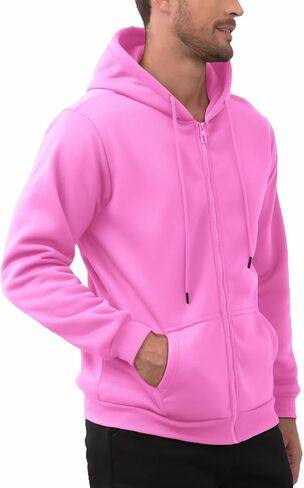 JIHUILAI Men's Fleece Hoodies with Zipper Lightweight Long Sleeve Active Mens Jackets Sports Full Zip Sweatshirts, S-3XL in Kuwait