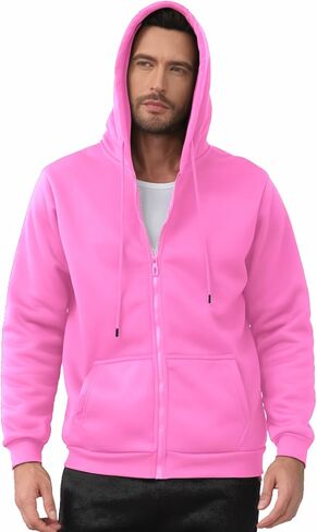 JIHUILAI Men's Fleece Hoodies with Zipper Lightweight Long Sleeve Active Mens Jackets Sports Full Zip Sweatshirts, S-3XL in Kuwait