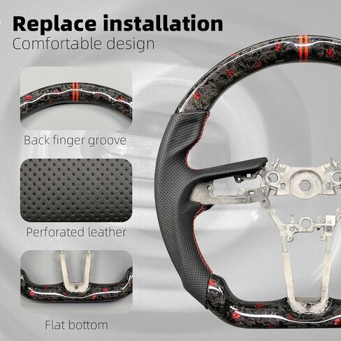 Carbon Fiber Steering Wheel For Mazda 3 CX-50 CX-30 Nappa Perforated Leather Grip Hand-Stitched with Hand Stitching D-shaped Steering Wheel Interior Accessories (Red return marker twill carbon) in Saudi Arabia