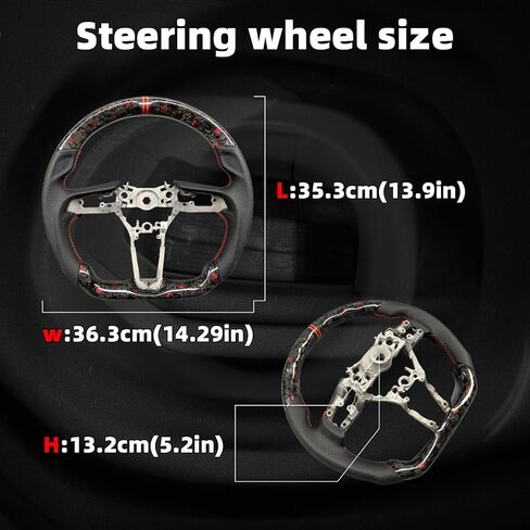 Carbon Fiber Steering Wheel For Mazda 3 CX-50 CX-30 Nappa Perforated Leather Grip Hand-Stitched with Hand Stitching D-shaped Steering Wheel Interior Accessories (Red return marker twill carbon) in Saudi Arabia