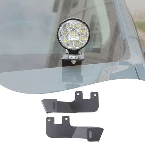 Car Hood Hinge Ditch Light Mount Brackets Compatible with Ford Maverick 2022-2025 Truck Hood Pod LED Spotlight Work Light Mounting Bracket Accessorie (Black A) in Saudi Arabia