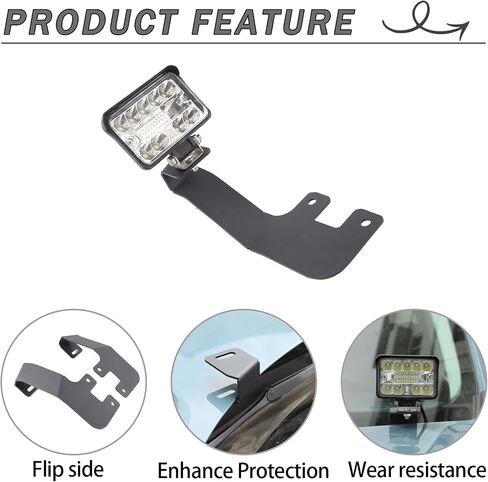 Car Hood Hinge Ditch Light Mount Brackets Compatible with Ford Maverick 2022-2025 Truck Hood Pod LED Spotlight Work Light Mounting Bracket Accessorie (Black A) in Saudi Arabia