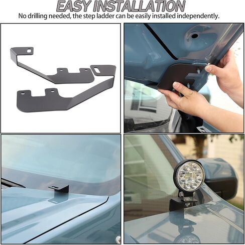 Car Hood Hinge Ditch Light Mount Brackets Compatible with Ford Maverick 2022-2025 Truck Hood Pod LED Spotlight Work Light Mounting Bracket Accessorie (Black A) in Saudi Arabia