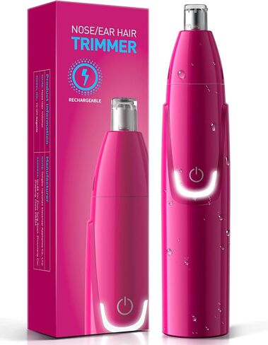 Rechargeable Ear and Nose Hair Trimmer - 2022 Professional Painless Eyebrow & Facial Hair Trimmer for Men Women, Powerful Motor and Dual-Edge Blades for Smoother Cutting, Black in Kuwait