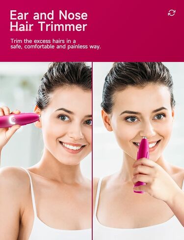 Rechargeable Ear and Nose Hair Trimmer - 2022 Professional Painless Eyebrow & Facial Hair Trimmer for Men Women, Powerful Motor and Dual-Edge Blades for Smoother Cutting, Black in Kuwait