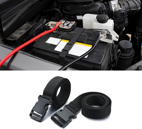 2PCS 39 Inch Car Battery Tie Down Strap, Battery Straps for Car, Trailer Battery Hold Down Strap with Quick Release Buckle, Auto Battery Adjustable Buckle Strap Fit Most Cars SUVs (2PCS) in Saudi Arabia