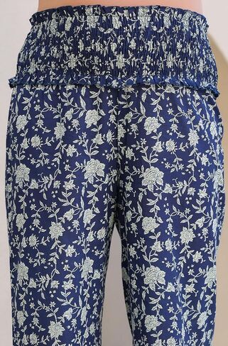 Janasya Indian Women's Maternity Kurta Kurti Set for Women Pure Cotton Indigo Floral Casual Calf Length Maternity Clothes in Saudi Arabia