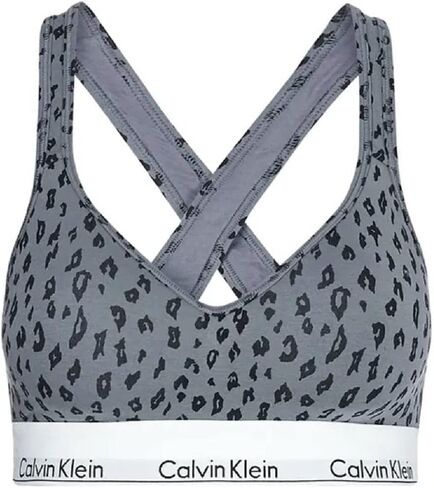 Calvin Klein Women's Modern Cotton Lightly Lined Bralette (Savannah Cheetah Pewter, Small) in Saudi Arabia