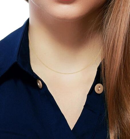 14k Gold Over 925 Sterling Silver Chain Necklace for Women Layering Necklaces 18" 1.6mm Cable Chain Necklace Sturdy & Shiny Women's Gold Chain Necklaces Upgraded Spring-Ring Clasp in Saudi Arabia