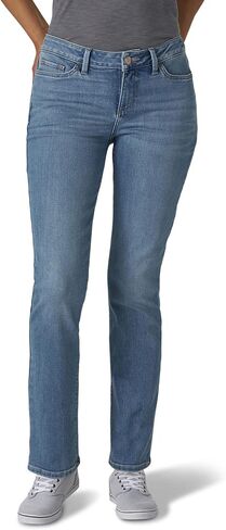 Lee Secretly Shapes Regular Fit Straight Leg Jeans Mid-Rise Black 2 S in Saudi Arabia
