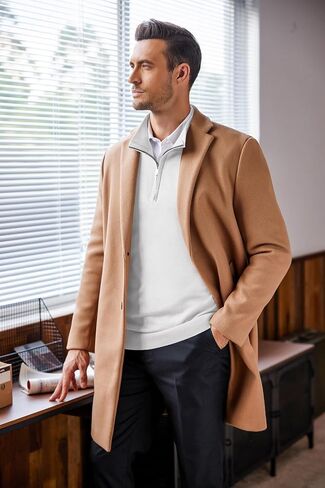 Coofandy Men's Quarter Zip Up Sweaters Slim Fit Lightweight Mock Neck Pullover Casual Polo Sweater in Saudi Arabia