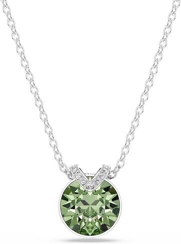 Swarovski Birthstone Pendant Necklace Collection, Square-Cut Stone and Crystals, Rhodium Finish in Saudi Arabia