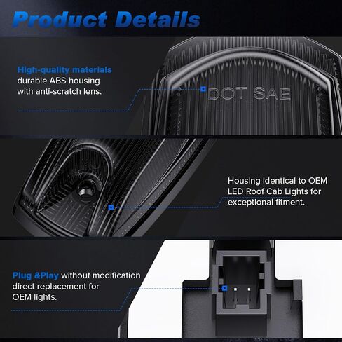 LED Cab Roof Marker Lights Compatible with F250 F350 F450 F550 Super Duty 2017-2024, 5pcs Clearance Top Cab Lights for Pickup Trucks, Clear Len + White Light in Saudi Arabia