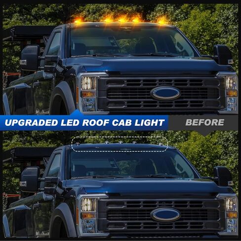 LED Cab Roof Marker Lights Compatible with F250 F350 F450 F550 Super Duty 2017-2024, 5pcs Clearance Top Cab Lights for Pickup Trucks, Clear Len + White Light in Saudi Arabia